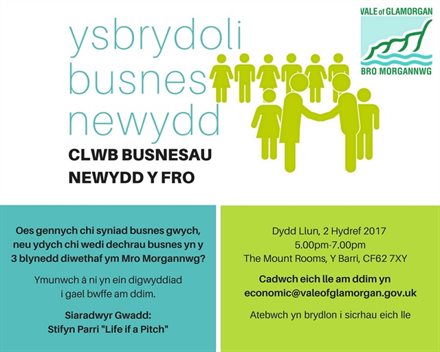 Vale Start Up Club invite - Welsh